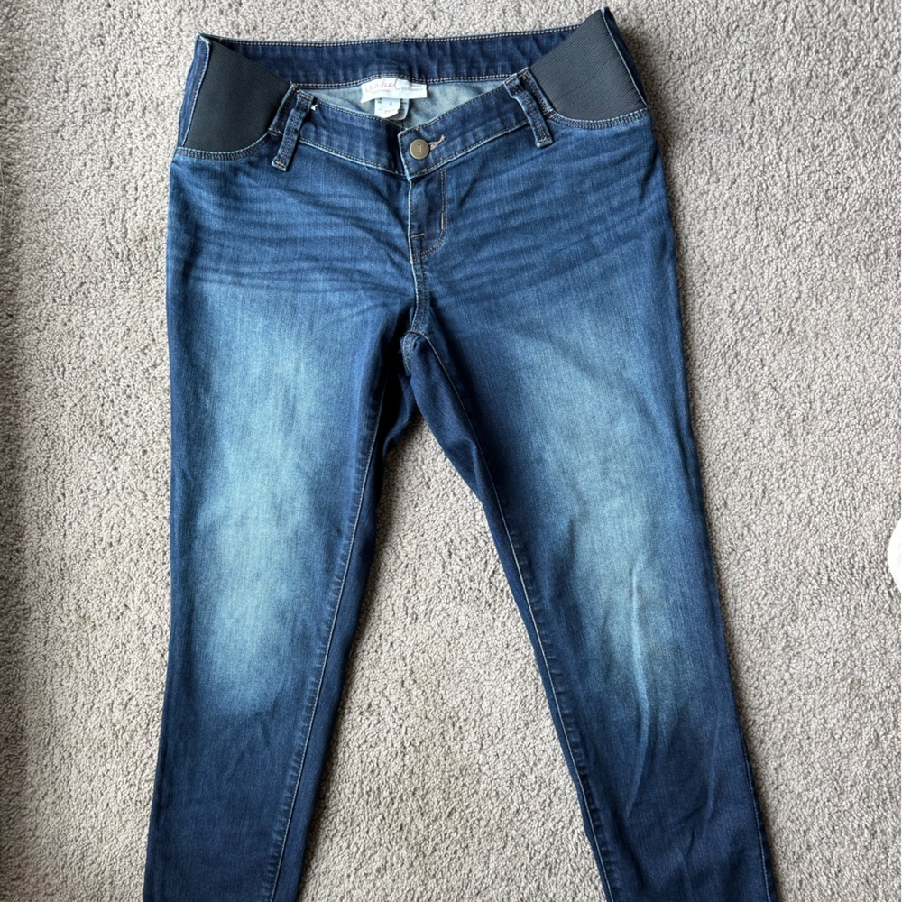 Isabel Maternity Blue Skinny Jeans with Gradient Fade